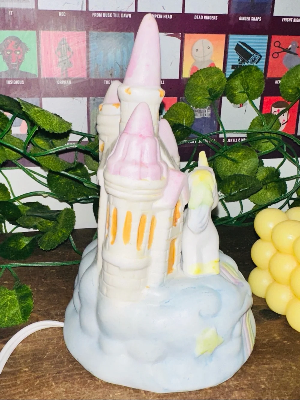 Vintage Artmark Unicorn Camelot Castle 80’s Pastel Night Light Lamp